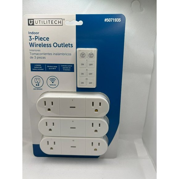 Utilitech INDOOR 3-PIECE WIRELESS OUTLETS  WITH REMOTE - Picture 1 of 5